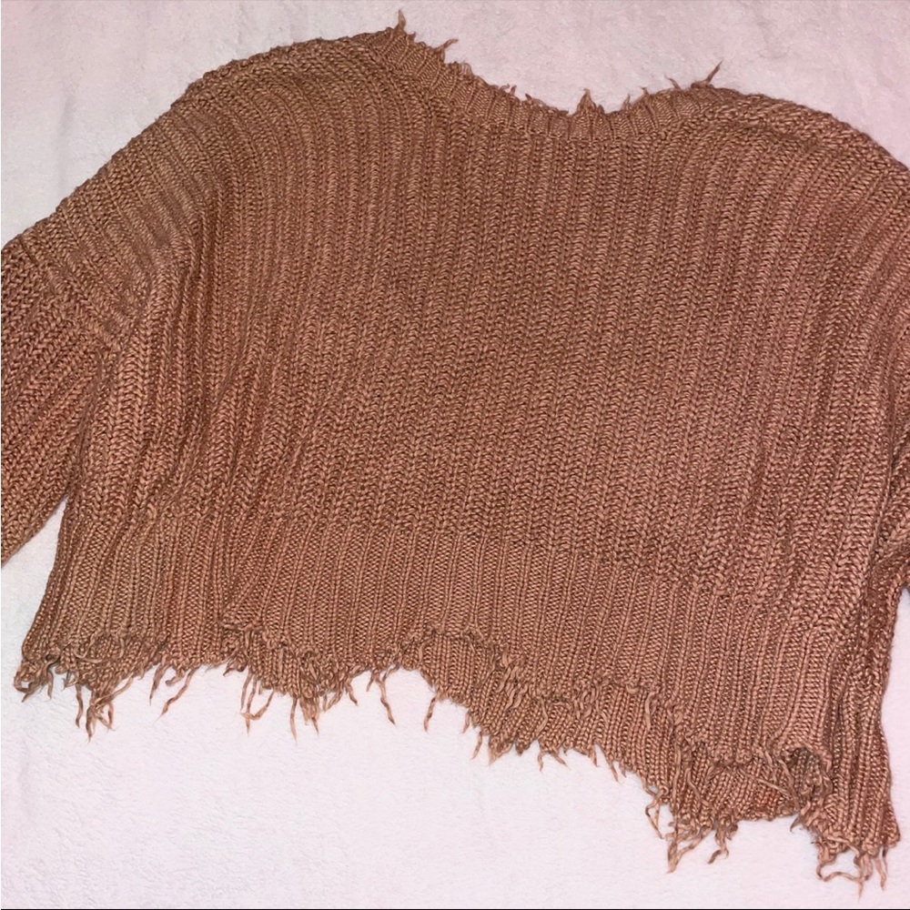 Wildfox Pullover Positano Tan V Neck Sweater size Large - Picture 4 of 9